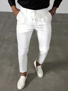 Krsto – High-End-Hosen MIT Hohem Bund – Weiß