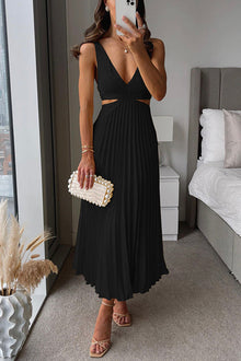 Satinessa™ – Damen Abendkleid Lang aus Edlem Falten Satin – Schwarz