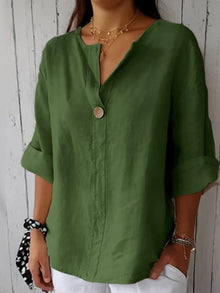 Jessa™ | Lässige V-Ausschnitt-Bluse – Green (Almost sold out)