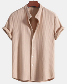 Herren Stilvolles Polo Shirt | Eleganter Stehkragen – Beige