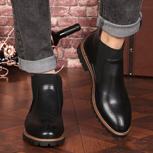 Herren-Stiefeletten aus Leder im Brogue-Stil - Levan – Schwarz