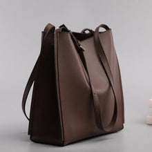 Damen-Shopper-Tasche aus Kunstleder mit strukturiertem Design - Natalia – Braun