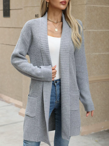 SOHEE – DER LANGSTRICK-CARDIGAN FÜR MODERNE ELEGANZ – Grau