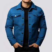 Maxwell - Traditionelle Männerjacke aus robustem Stoff – Blau