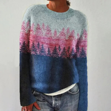 Norweger Grobstrickpullover Damen | Rundhals Langarm Strick – Grau