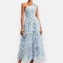 Suniya – Ein Schulter Midi Kleid – Himmelblau