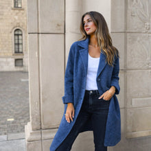 Talinne - Einreihiger Mantel – Blau