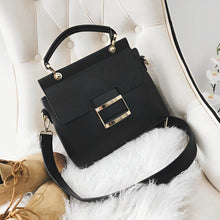 Elegante Handtasche | Zweifarbiger Look | Statement-Schnalle – Schwarz