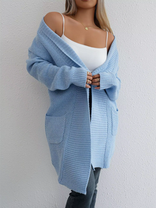 SOHEE – DER LANGSTRICK-CARDIGAN FÜR MODERNE ELEGANZ – Blau
