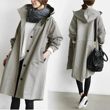 DuraCoat Winddichte Langjacke mit Kapuze – Grau