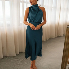 Zenaida® | One-Shoulder-Satinkleid – Blau