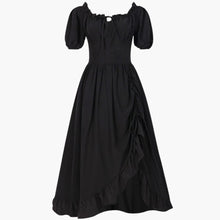 Oktoberfest Dirndl Kleid 2025 mit Rüschen für Damen – Schwarz