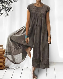 Claudia - Stilvoller kurzärmeliger Jumpsuit für Damen – Grau