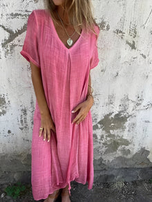 Rachel - Bequemes, locker sitzendes Kleid für Damen – Rosa