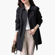 Jana | Damen Winter Button-Up Mantel im klassischen Stil – Schwarz