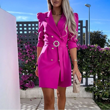 Trendy Blazer-Kleid mit Gürtel - Romy – Rosa