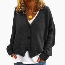 Gwen – Langärmelige Strickjacke – Schwarz