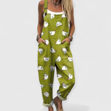 Althea | Damen Vintage Weitbeiniger Jumpsuit – Grün