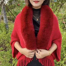 Liriane | Eleganter Kunstfell-Schal – Rot