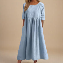 Linnea | Leichtes Baumwollkleid – Himmelblau