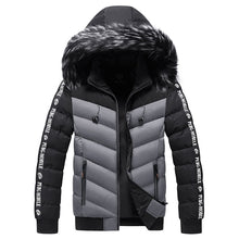 Herren Steppjacke mit Kunstfellkapuze - Elian – Grau