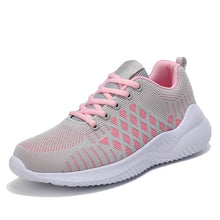Damen Leichte Sport Sneakers mit Atmungsaktivem Strick-Obermaterial Fudus – Grau Pink
