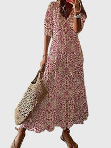 Amalia™ | Retro Bohemian Sommerkleid – Rot