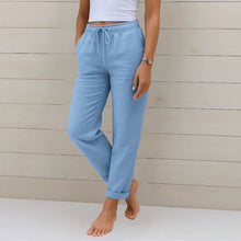 Niya – Hose Mit Lockerer Passform Und Kordelzug – Blau