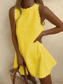 Michelle - Stilvolles ärmelloses Minikleid für Damen – Gelb