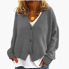 Gwen – Langärmelige Strickjacke – Grau