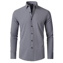 Benjamin | Classic Slim Fit Stretchable Langarm Business Hemd – Grau