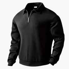Anton | Vintage Zip-Up Pullover – Schwarz
