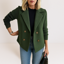 Martine™ | Elegante Jacke mit Strickärmeln – Grün