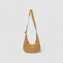 Puffer Schultertasche Damen – Vegane Leder Hobo Bag mit Reißverschluss – Karamell