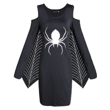 Spinnen Druck Halloween Kostum Kleid | Mini – Schwarz