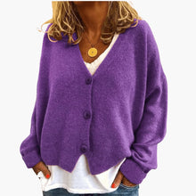 Gwen – Langärmelige Strickjacke – Purple
