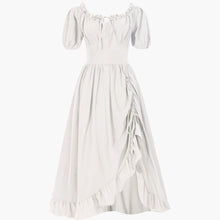 Oktoberfest Dirndl Kleid 2025 mit Rüschen für Damen – Weiß