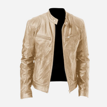 Dominic - Eine lässige Herren-Lederjacke mit schmaler Passform – Gold