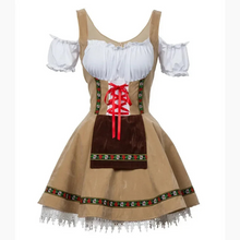 Damen Mini Dirndlkleid in Kurzform | Trachtenkleid mit klassischen Elementen – Khaki