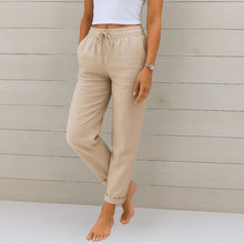 Niya – Hose Mit Lockerer Passform Und Kordelzug – Beige