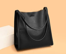 Vegane Leder Umhängetasche mit großem Stauraum und elegantem Design – Schwarz
