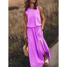 Ärmelloses Maxikleid | Fließender Stoff | Femininer Stil – Hellviolett