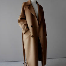 Caitlyn - Langer Wollmantel – Braun