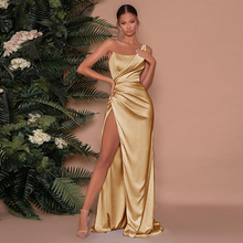 Valerie - Elegantes Abendkleid mit Schlitz für Damen – Golden