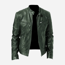 Dominic - Eine lässige Herren-Lederjacke mit schmaler Passform – Grün