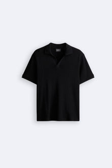 Stilvolles Strick-Poloshirt für einen eleganten Look – Schwarz