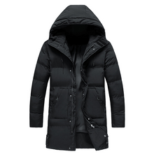 Herren Winterjacke | Gepolsterter Mantel Mit Kapuze – Schwarz