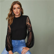 Laceviva™ – Damenbluse aus Spitze mit Eleganter Transparenz für Feste – Schwarz