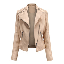Elegante Lederjacke Mit Stickstil Auf Der Schulter Für Damen | Luxuriöse Streetwear – Khaki