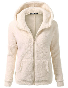 Fleecejacke mit Kapuze - Rachel – Aprikose